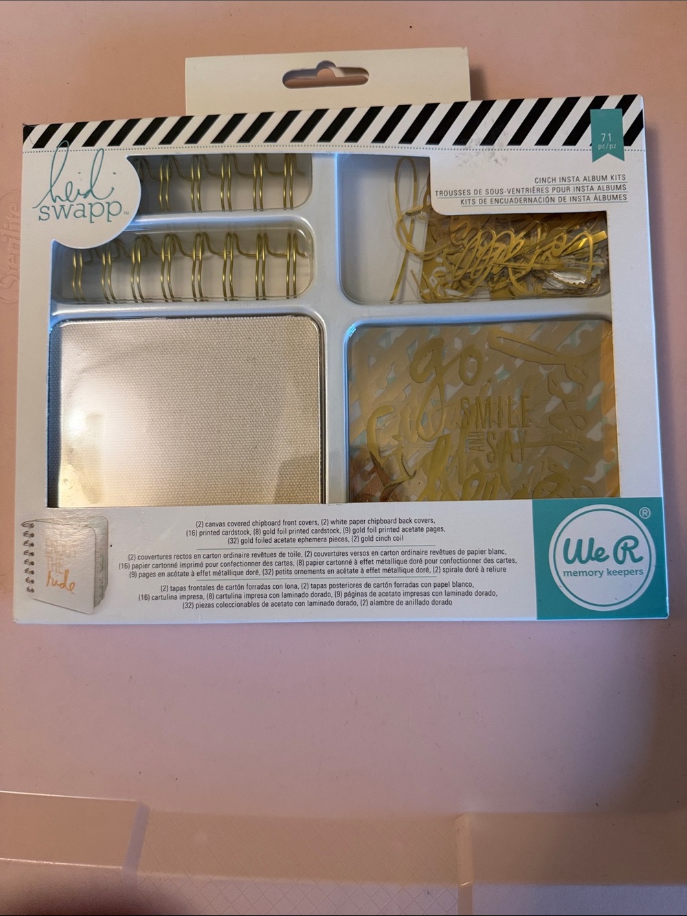 Heidi Swapp Pink, Mint & Gold Decorative Scrapbook Kit